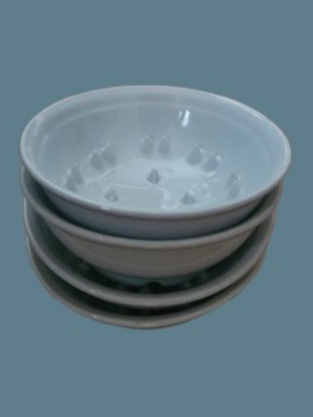 Williams Sonoma Grande Cuisine White Porcelain Grapefruit Holder Bowls w/Teeth
